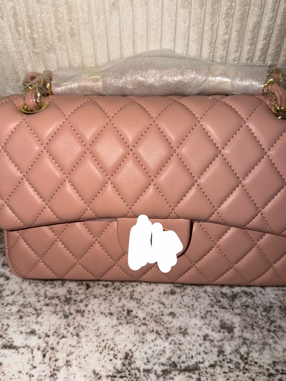 Quilted Pink Leather Shoulder Bag